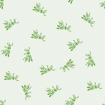 Worker bee icon glyph seamless pattern Stock Illustration