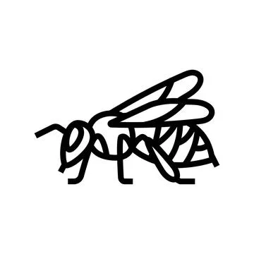 Worker bee icon line icon vector illustration Illustrazione stock