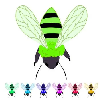 Worker bee vector cartoon graphic Stock Illustration
