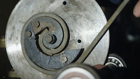 Worker Bends The Metal Rod On The Machine Stock Footage 86415152