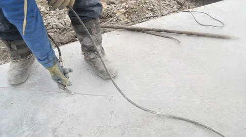 Worker blows the dust with a compressor Stock Footage 58635150