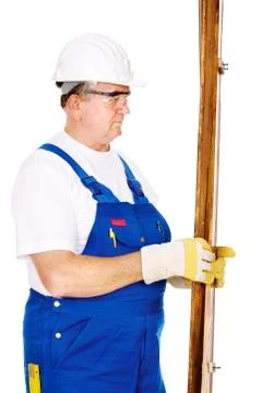 Worker with boards Stock Photos