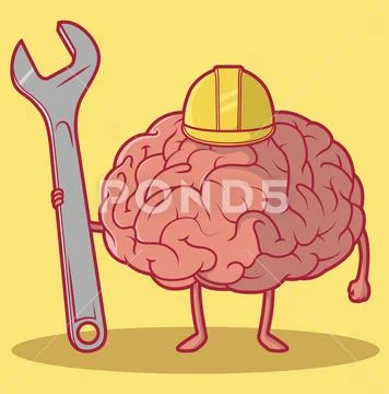 Worker Brain vector illustration. Stock Illustrationen