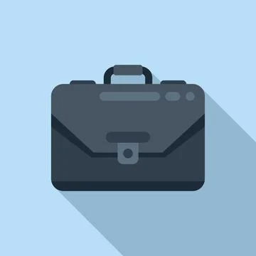 Worker briefcase icon flat vector. Work bag Stock Illustration
