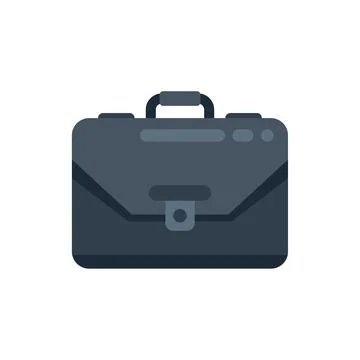 Worker briefcase icon flat vector. Work bag Stock Illustration
