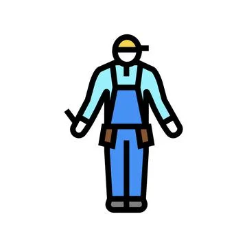 Worker builder color icon vector illustration Stock Illustration