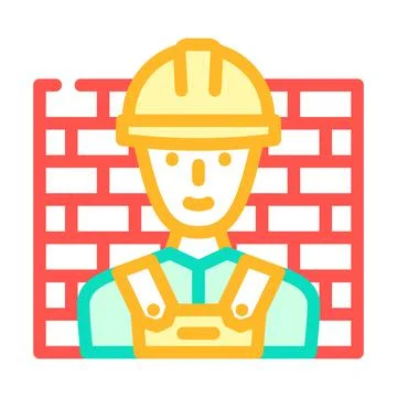 Worker builder color icon vector illustration Stock Illustration