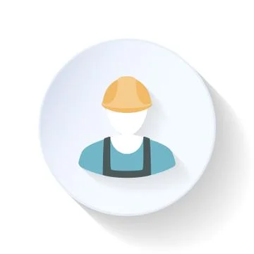 Worker builder flat icon Stock Illustration