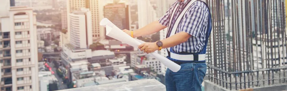 The worker builder foreman engineering occupation working. Foto stock