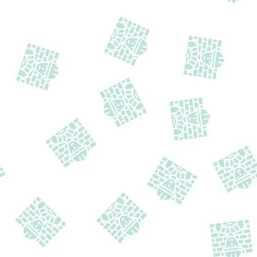 Worker builder glyph vector seamless pattern Stock Illustration
