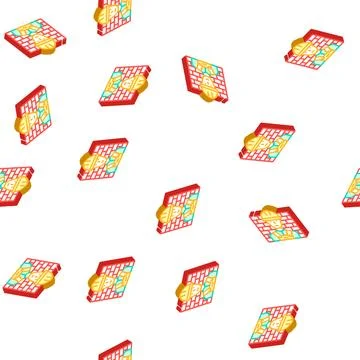 Worker builder isometric icon seamless pattern Stock Illustration