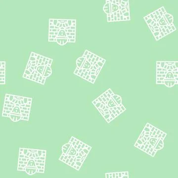 Worker builder line vector seamless pattern Illustrazione stock