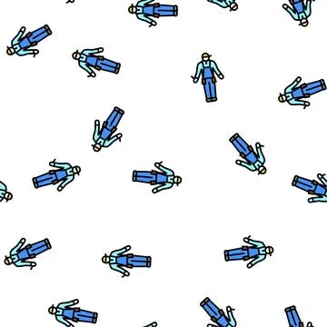 Worker builder vector seamless pattern Stock Illustration