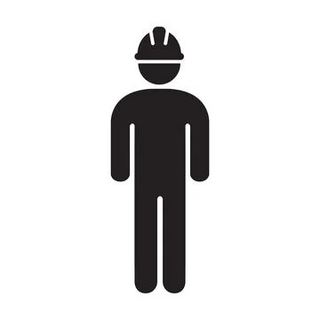 Worker building construction icon vector workman with hardhat helmet for your Stock Illustration