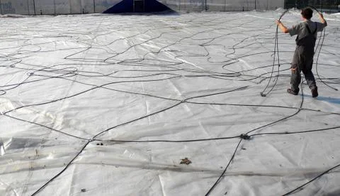 Worker with cables Stock Photos