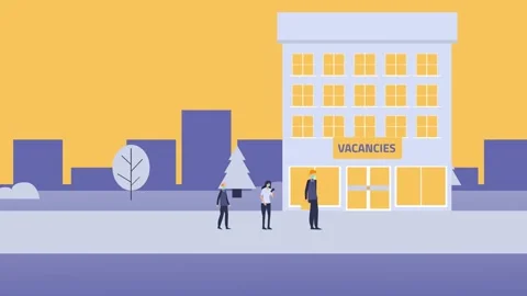 Worker candidates queue for a job interview Stock Footage 151245649