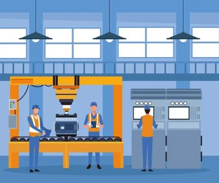 Worker on car factory イラスト素材