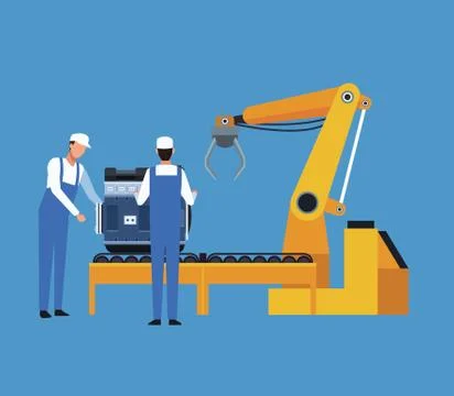 Worker on car factory イラスト素材
