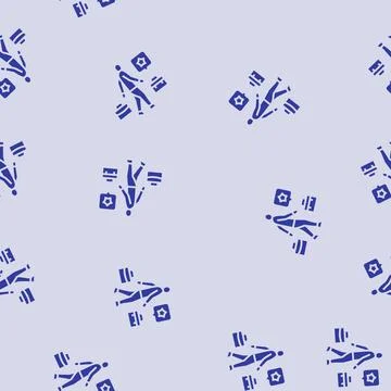 Worker career transition glyph seamless pattern Stock Illustration