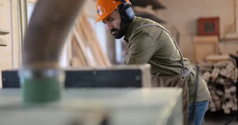 Worker at the carpentry factory Stock Footage 146924768