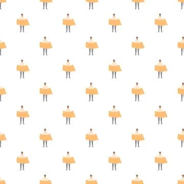 Worker carrying a stack of fresh towels pattern Illustrazione stock
