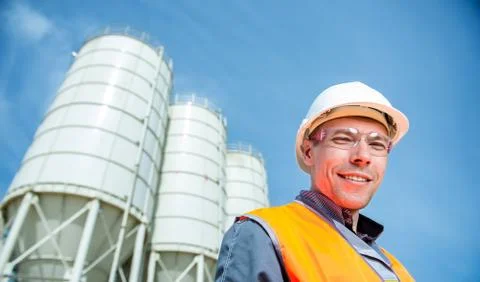 Worker cement plant Stock Photos