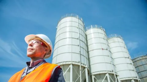Worker cement plant Stock Photos