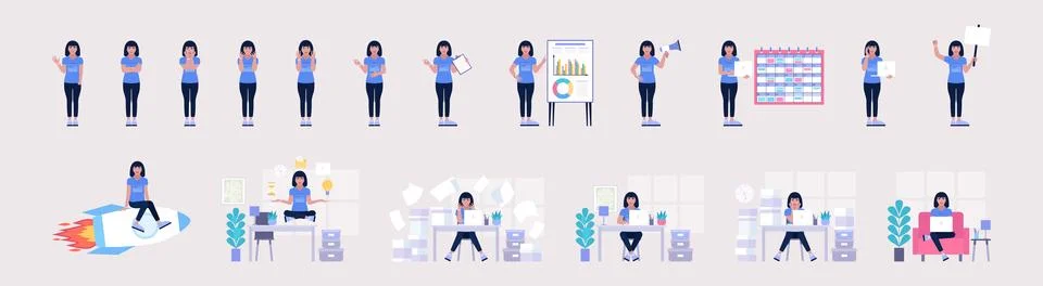 Worker character collection Stock Illustration