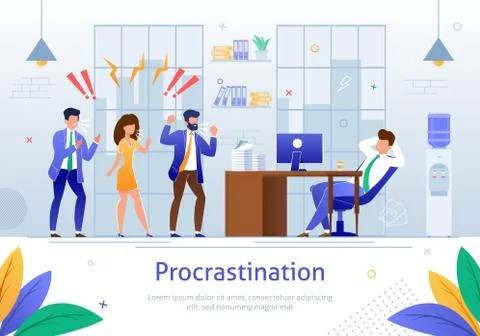 Worker Characters Screaming at Sleeping Worker. イラスト素材