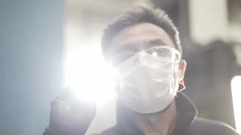 Worker is checking with a flashlight Stock Footage 146837220