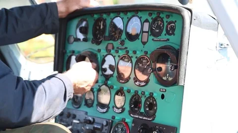 The worker checks the control panel of the aircraft. Stock Footage 81530826