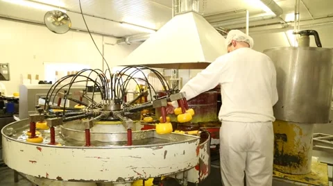 Worker in cheese factory Stock Footage 46225503