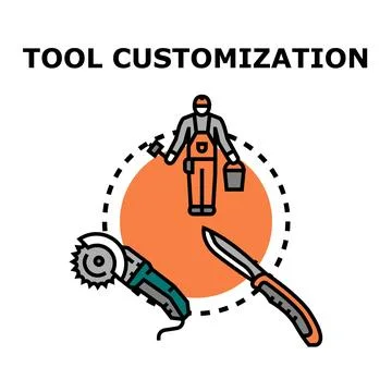 Worker choosing tools for equipment customization concept Stock Illustration