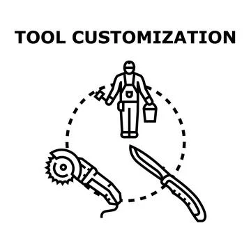 Worker choosing tools for equipment customization concept Stock Illustration