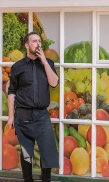 Worker on a cigarette break Stock Photos