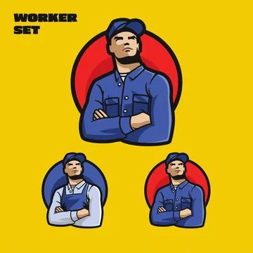 Worker Cleaner Mascot Illustrazione stock