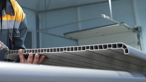 Worker cleans hard-to-reach areas of windowsill profiles Stock-Footage 304428484
