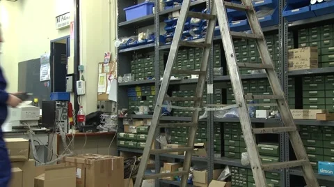 Worker climbing stairs 스톡 동영상 40739826