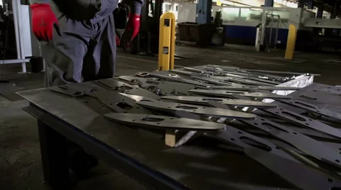 Worker is collecting different pallets Stock Footage 56054713