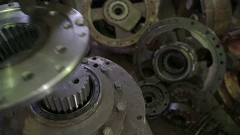 The worker collects the transmission element. Scoring with a hammer Stock Footage 75330770