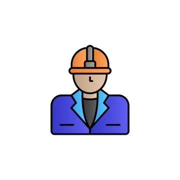 Worker color gradient vector icon Stock Illustration