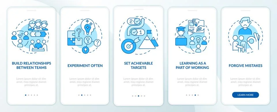 Worker commitment ideas blue onboarding mobile app screen 스톡 일러스트