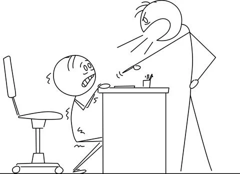 Worker complaining to supervisor Vector Illustrazione stock