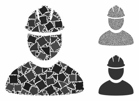 Worker Composition Icon of Ragged Elements Illustrazione stock