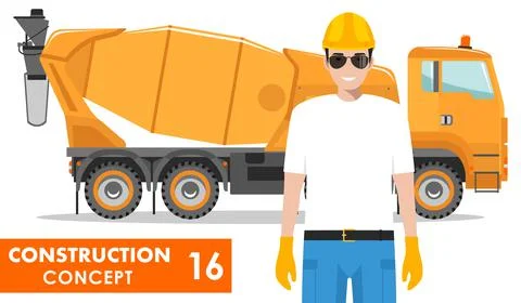 Worker concept. Detailed illustration of workman, builder, driver Stock Illustration