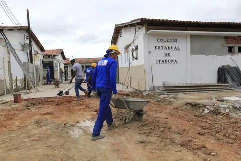 Worker in the construction in Bahia Stock Photos