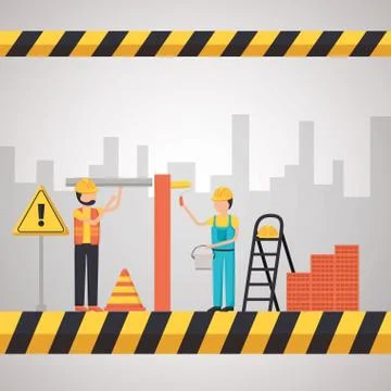 Worker construction equipment Stock Illustration