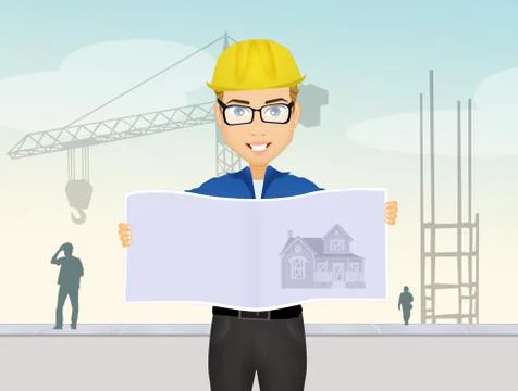 Worker construction Stock Illustration