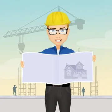 Worker construction Stock Illustration