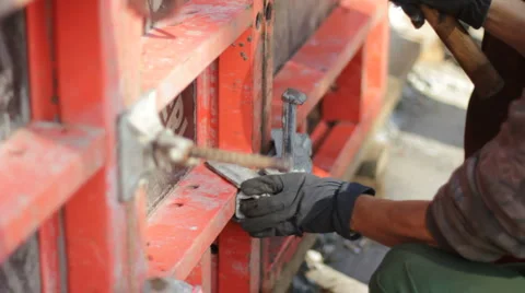 Worker at construction site. Stock Footage 1076032